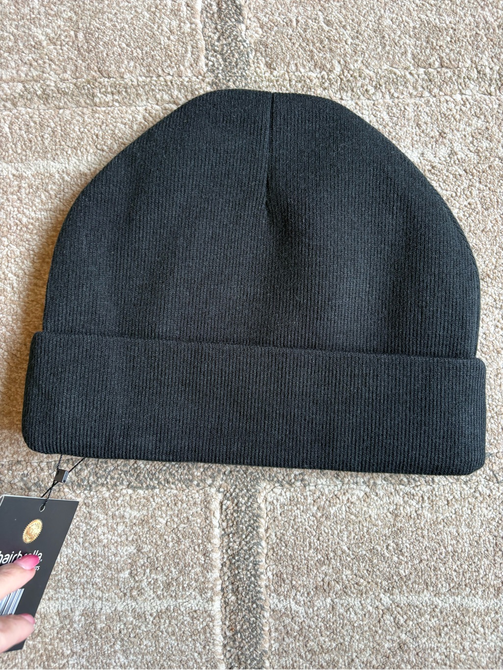 Hairbrella Black Unisex Cuffed Beanie With A Satin Lining Nwt — image 7 of 8